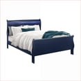 thumbnail image 2 of Bedroom Set, Queen Navy Blue Sleigh Style with LED Headboard Lights | Solid Wood+MDF | Double Dressers, 2 of 7