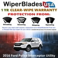 thumbnail image 2 of 2016 Ford Police Interceptor Utility Beam Wiper Blades Wipers w/1yr Warranty (Set of 3) w/Rear Wiper (WiperBladesUSA), 2 of 5