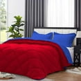 thumbnail image 3 of D.N.G. BEDDINGS 5 Piece Luxury Reversible Diamond Pattern Comforter Set Premium Super Soft, All Season 800 TC, 100% Egyptian Cotton Full/Queen Size Red-Royal Blue Color, 3 of 7