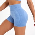 thumbnail image 5 of LIIPEE Women Leggings Casual Solid Color Elastic High Waist Slim Fit Fashion Mini Leggings Ladies Workout Running Gym Hip Lifting Yoga Shorts Comfortable Soft Breathable Daily Leggings,Sky Blue,M, 5 of 7