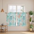 thumbnail image 2 of Teal Red Coastal Jellyfish Kitchen Curtain for Berdoom Living Room Cafe 54 Inch Length, Summer Nautical Beach Coral Starfish Tiers Curtains Light Filtering Drapes Window Treatment 2 Panels 52"Wx54"L, 2 of 8