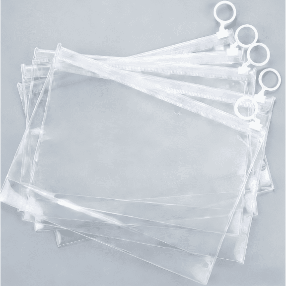10-Pack Clear Resealable Storage Bags | Multi-Use Organizer Pouch with Pull Ring for Travel, Home & Office Supplies