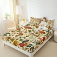 thumbnail image 4 of Manfei Natural Plant Mushroom Full Size Sheets,Rustic Farmhouse Cabin Bed Sheets,Red Bwige Green Sheet Sets For Children,Breathable Home Decor,4-Piece, 4 of 7
