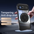 thumbnail image 4 of Designed for Google Pixel 8a Crystal Clear Back Case, Luxury Case with Lens Protector Drop Protective Magnetic Rotating Ring Kickstand Shockproof Thin Fit Phone Case Cover, Black, 4 of 7
