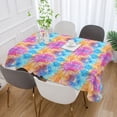 thumbnail image 5 of JSTEL Tie Dye Tie Dye Rainbow Table Cloth Square 54 x 54 Inch Tablecloth Anti Wrinkle Table Cover for Dining Kitchen Parties, 5 of 6