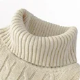 thumbnail image 5 of Men's High Neck Sweater Solid Color Pullover Knitted Warm Casual Turtleneck Mens Knitted Sweater, 5 of 5