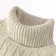 thumbnail image 5 of Men's High Neck Sweater Solid Color Pullover Knitted Warm Casual Turtleneck Mens Knitted Sweater, 5 of 5