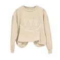 thumbnail image 2 of Jackets for Women Wine Glass Printed Long Sleeved Loose Casual Sweatshirt,Womens Sweatshirts Khaki S, 2 of 6