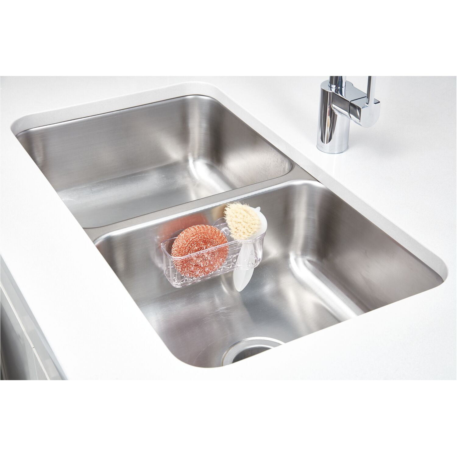 iDesign 63883 Lineo Silicone Kitchen Sink Tray for Sponges