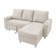 thumbnail image 4 of Salas L Love Seat Sofá cama Chaise long Confortable Hueso Melody Muebles R21, 4 of 5