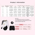 thumbnail image 7 of YiZYiF Kids Girls Shiny Rhinestones Gymnastic Outfit Long Sleeve Leotard with Shorts Hair Band Gym Suit Royal Blue&Black 6, 7 of 7