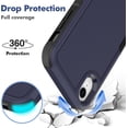 thumbnail image 3 of for iPhone XR Case: Dual Layer Protective Heavy Duty Cell Phone Case Shockproof Rugged Bumper Tough with Screen Protector - 16ft Military Grade Drop Tested for Appple iPhone XR (6.1 inch), Blue, 3 of 15