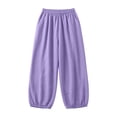 thumbnail image 2 of ITSAME Cotton Linen Pants for Women, Loose Fit High Waist Drawstring Athletic Casual Tapered Pants Purple Size XL, 2 of 4