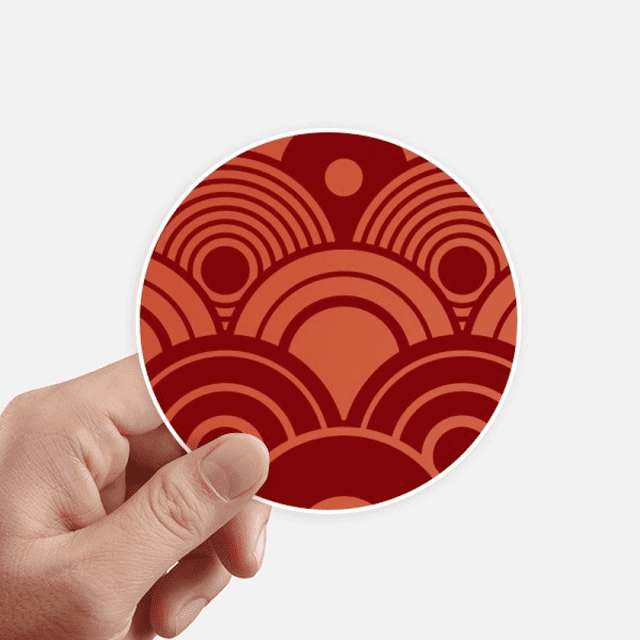 Water Wave Pattern Chinese Japanese Style Asia Sticker Round Wall Suitcase Laptop Label Bumper