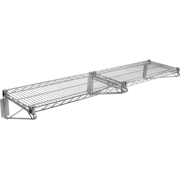 Wall Mount Wire Shelving Kit, Double Bracket, 200 lbs. Capacity, 14" D