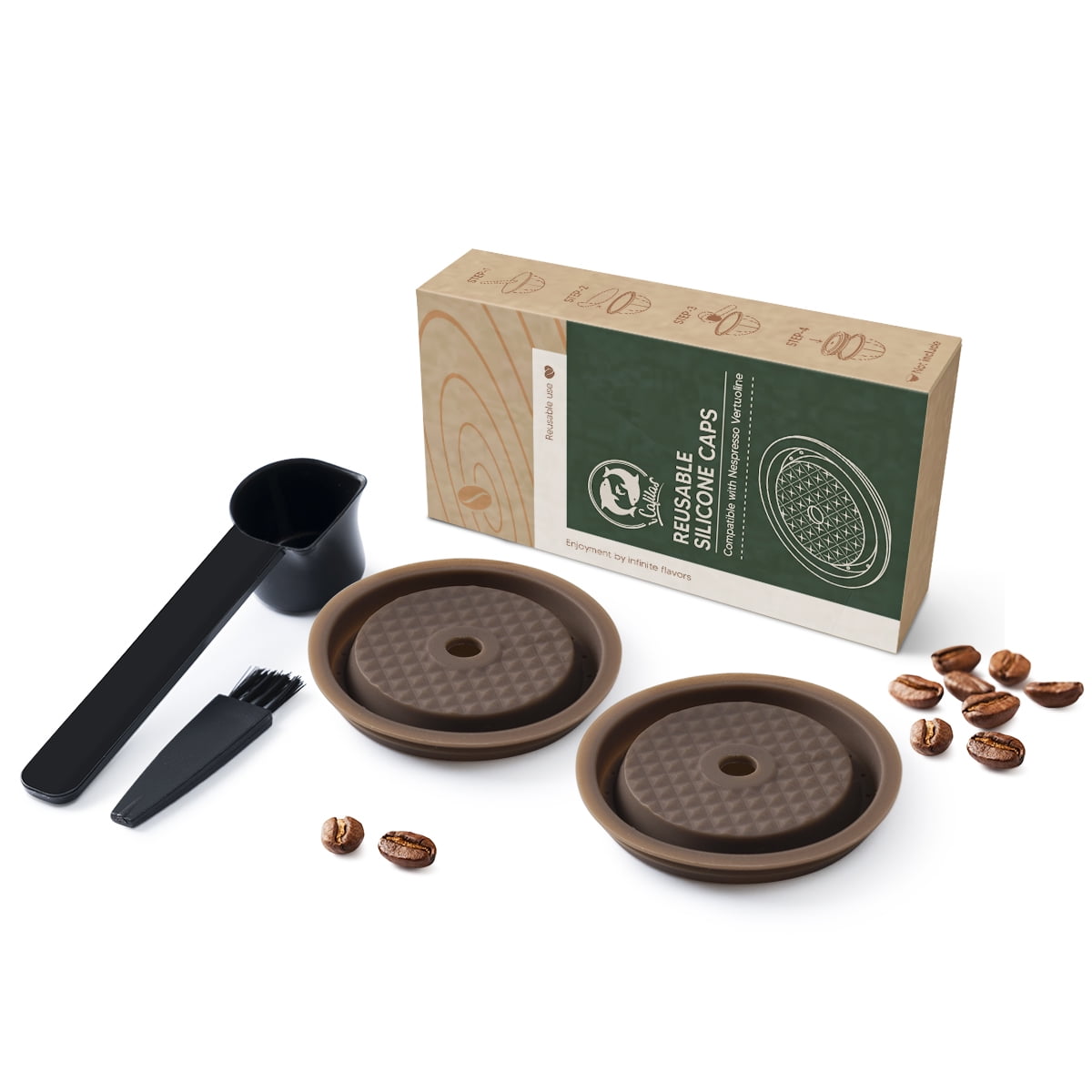 Modsigelse Asien ego i Cafilas Reusable Coffee Capsules Refillable Pods for Nespresso Vertuoline  Vertuo, the capsule shell (not include coffee powder) - Walmart.com