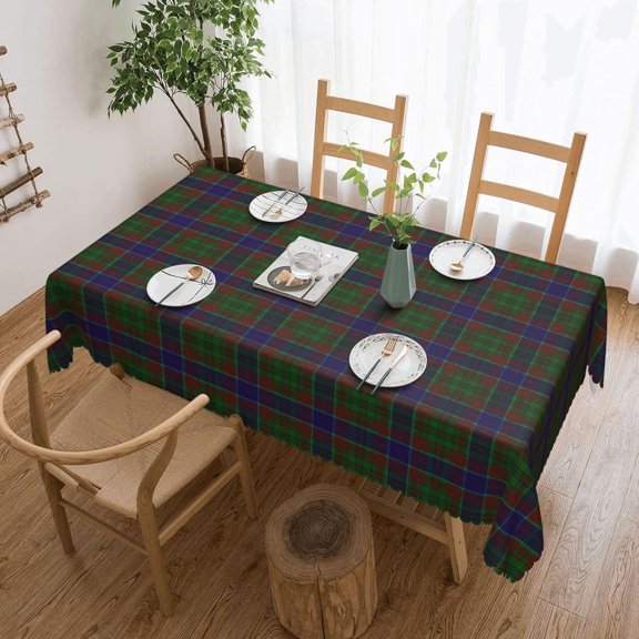 Rectangle Table Cloth, Scottish Clan Adams Tartan Plaid Resistant Washable Tablecloth Decorative Table Cover for Dining, Indoor and Outdoor