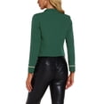 thumbnail image 3 of CHAQUETA VINTAGE STEAMPUNK PARA MUJERES INSPIRE CHIC AÑOS 60, CHAQUETA CASUAL CON BOTONES EN LA PARTE DELANTERA ABIERTA, TAMAÑO L, VERDE OSCURO, 3 of 6