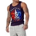 thumbnail image 2 of GrmtClth Men's Usa 250 Years Top for 2026 Independence Day American Flag Pattern T-Shirts Summer Sleeveless Tops Fashion 1776-2026 Print Shirts Dark Purple XL, 2 of 6