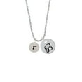 thumbnail image 2 of Delight Jewelry Silvertone Disc 1/2'' Initial - r - Silvertone Script Initial Disc - B - Charm Necklace, 20"+3", 2 of 4