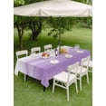 thumbnail image 2 of Rectangle Outdoor Tablecloth With Umbrella Hole And Zipper– Purple White Waterproof Patio Table Cover for Party, Picnic, Backyard, 54"x80" , Abstract Modern Brush Strokes, 2 of 8