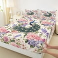 thumbnail image 3 of Castle Fairy Animal Peacock Twin Sheet Sets 3pcs for Teens Female Girls,Chic Floral Flower Twin Fitted Sheet Microfiber,Vintage Aesthetic Breathable Flat Sheet,Ultra Soft Home Decor, 3 of 7