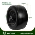 thumbnail image 3 of WOLF PACK 2 Pack 11x6.00-5 Flat Free PU Tire and Wheel, Smooth Tread Tire for Zero Turn Mowers, 5.875" Centered Hub and 3/4" Bushings Size, 400lbs Capacity, Universal Fit Adapter Kit included, 3 of 6