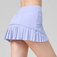 thumbnail image 4 of Women's Summer Skirts Women's Tennis Skirt With Pockets Fitness Pleated Pants High Waist Short Jogging Culottes Activewear Athletic Bottom Purple S, 4 of 5