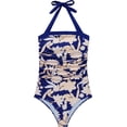 thumbnail image 4 of Women Sexy Tummy Control One Piece Swimsuit Halter Retro Bathing Suit, 4 of 12
