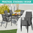 thumbnail image 6 of Renwick Outdoor Stackable Dining Chairs with Backrest and Armrests, Set of 2, Gray, 6 of 9
