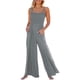 thumbnail image 1 of Sunloudy - Mono informal con cuello cuadrado para mujer, a la moda, color sólido/estampado, sin mangas, con pernera ancha Sunloudy  S, M, L, XL, 1 of 7