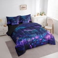 thumbnail image 3 of Homewish Cartoon Dragon 7-Piece Bedding Comforter Set,Magic Animal King Bedding Sets,Purple Lotus Bed Sheets For Boys Kids,Breathable Home Decor Reversible, 3 of 8