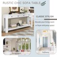 thumbnail image 4 of Solid Wood Console Table With 4 Drawers And 1 Bottom Shelf For Entryway, Hallway, Easy Assembly, 63 Inch Long Sofa Table ,Antique White, 4 of 9