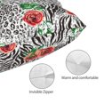thumbnail image 3 of KLL Roses Mixed Zebra 1 Pillow Covers Envelope Closure,Super Soft and Cozy Fuzzy Fleece Pillow Case Cover (No pillow core） 20"x30", 3 of 5