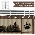 thumbnail image 3 of Rustic Cabin Shower Curtain Bear Deer Forest Woodland Farmhouse Brown Bath Curtain 72 x 72 Inch Polyester Fabric Waterproof Bathroom Curtain with 12 Hooks, 3 of 6