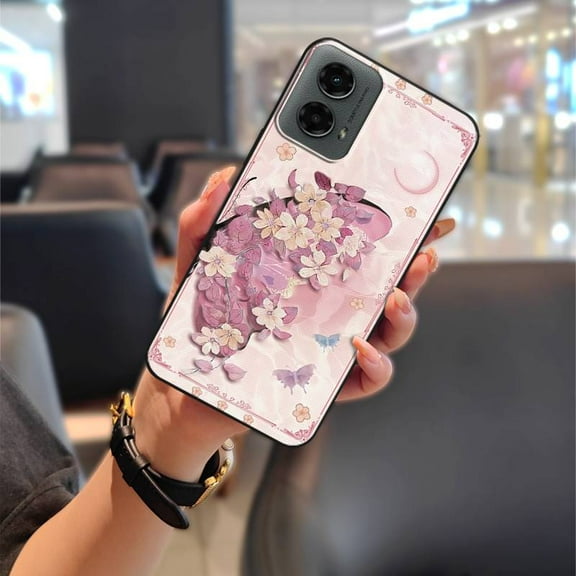 KBS-Phone Case For MOTO G 5G 2024, Graffiti Oil Painting Back Cover Full wrap Phone Pouch Soft case Waterproof Dirt-resistant Anti-dust Silicone flower Durable Cartoon TPU Fashion Design