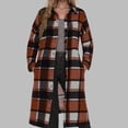 thumbnail image 2 of Busydd Jackets for Women Casual Comfy Lapel Button Long Sleeve Shirts for Women Fashion Long Plaid Jackets with Pockets S, 2 of 5