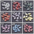 thumbnail image 4 of U8MO 10pcs 19x11mm Petal Lampwork Glass Loose Pendants Beads for Jewelry Making-Matte Aqua Violet, 4 of 7