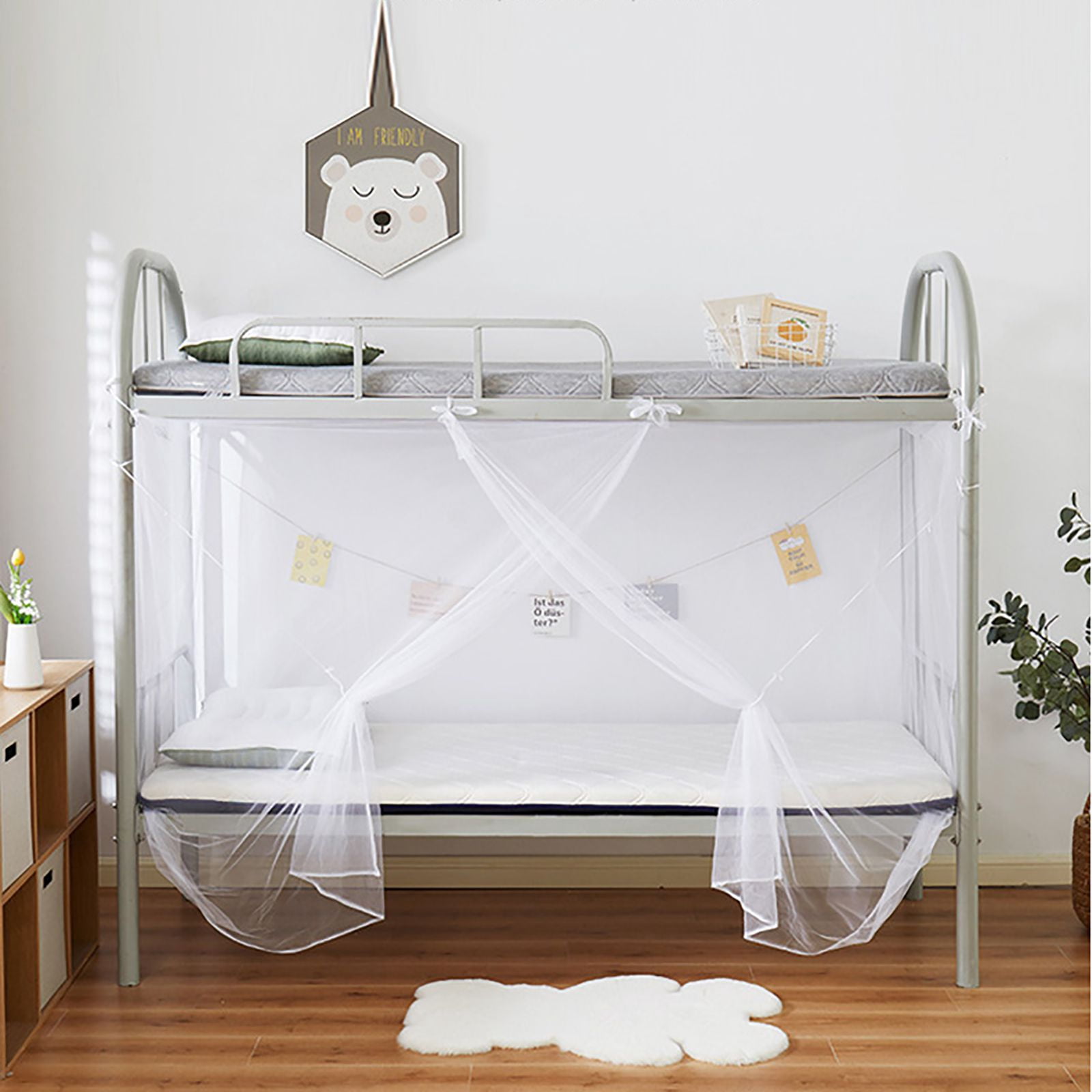 4 Corners Mosquito Net for Mosquiteros para Camas Bed Canopies Netting Bed Drapes Rectangular Mosquito Mesh for Camping Home Outdoor Travel