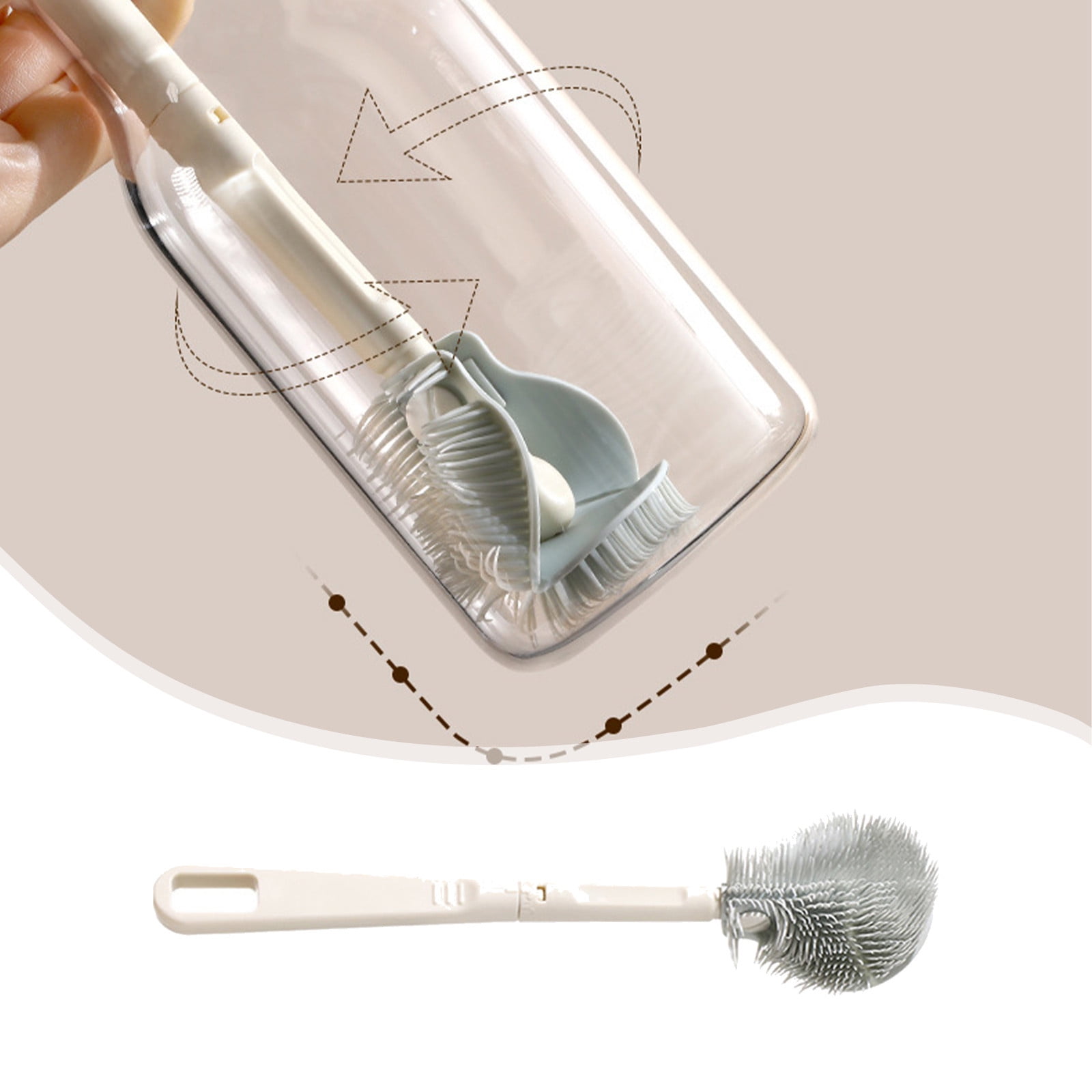 Teissuly Portable Soft Rubber Cup Brush For Household Cleaning Detachable 360 Angle Cleanliness Kitchen Bottle Baby Bottle Washer