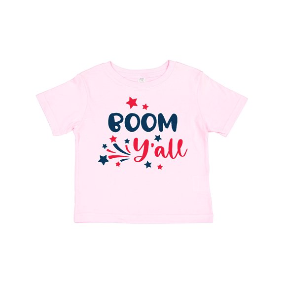 Inktastic 4th of July Boom Y'all with Red White and Blue Stars Boys or Girls Toddler T-Shirt