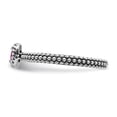 thumbnail image 3 of 925 Sterling Silver Checker Cut Rhodolite Garnet Stackable Ring Birthstone June Gemstone, 3 of 7