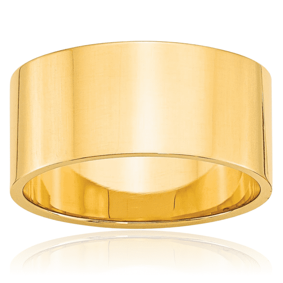 10K Solid Yellow Gold 10mm Plain Classic Wedding Band Ring