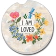 thumbnail image 1 of CounterArt Absorbent Stoneware Car Coaster, I Am Loved, Set of 2, 1 of 1