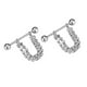 thumbnail image 2 of 1 par de anillos de material acero inoxidable de 14 de imitación con escudo en apariencia de U de doble hilera Yinane NippleRing de acero inoxidable, 2 of 8