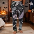 thumbnail image 2 of GrmtClth Men Halloween Print Pajama Pants Halloween Fall Tree Pumpkin Graphic Loungewear Trousers Drawstring Sleep Bottoms Pocket Casual Joggers Blue M, 2 of 5