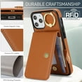 thumbnail image 6 of Allytechgroup iPhone 11 Pro Wallet Case, Ring Holder Stand Cards Slots Shockproof Retro Flip Back Cover Phone Case for Apple iPhone 11 Pro, Brown, 6 of 6