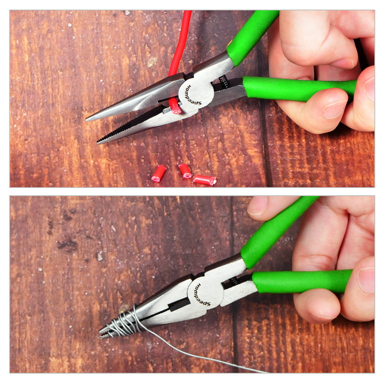 5 inch Long Nose Pliers with Wire Cutter Smooth Jaws Mini Long Needle Nose Pliers for Jewelry Making Side Cutters Small Beading Pliers Micro Precision