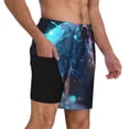 thumbnail image 2 of Balery Crystal Pattern White Horse Bañador para hombre, shorts de playa de secado rápido con entrepierna y forro de compresión-Small, 2 of 6