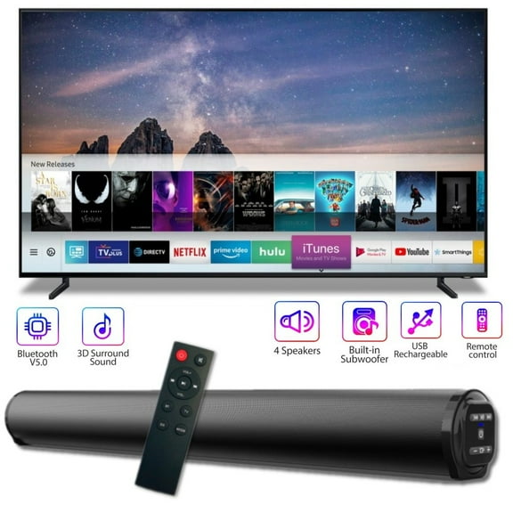 Wireless Bluetooth 4.1 Soundbar TV Stereo Speaker HIFI Superbass Subwoofer Sound Bar Home Theater Home Audio For PC Computer Phone Remote Control